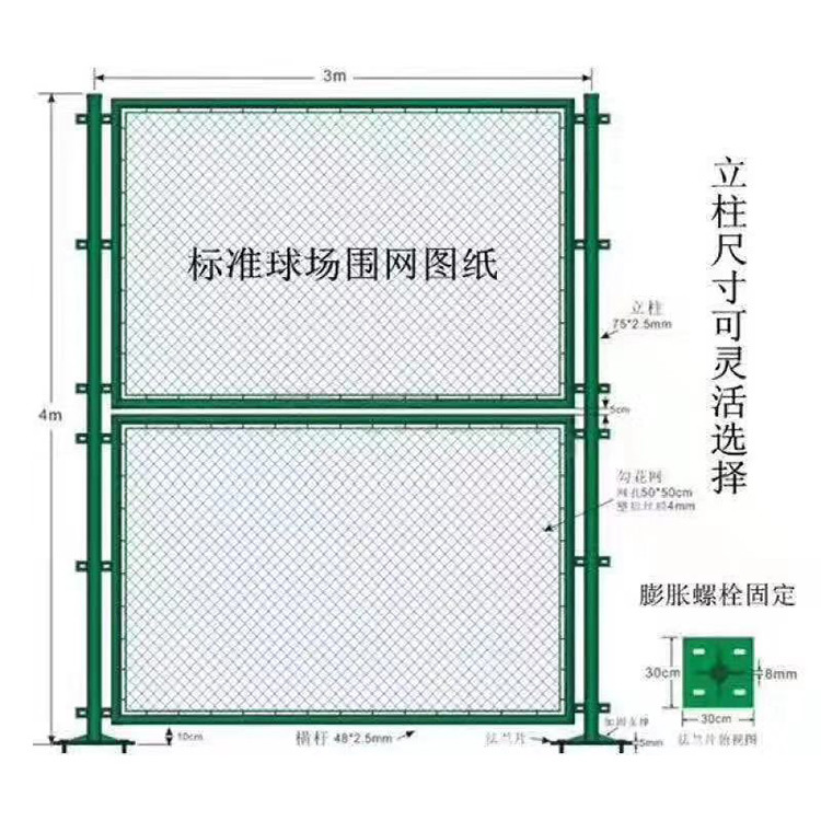 膨胀螺丝固定的球场护栏有什么优势？